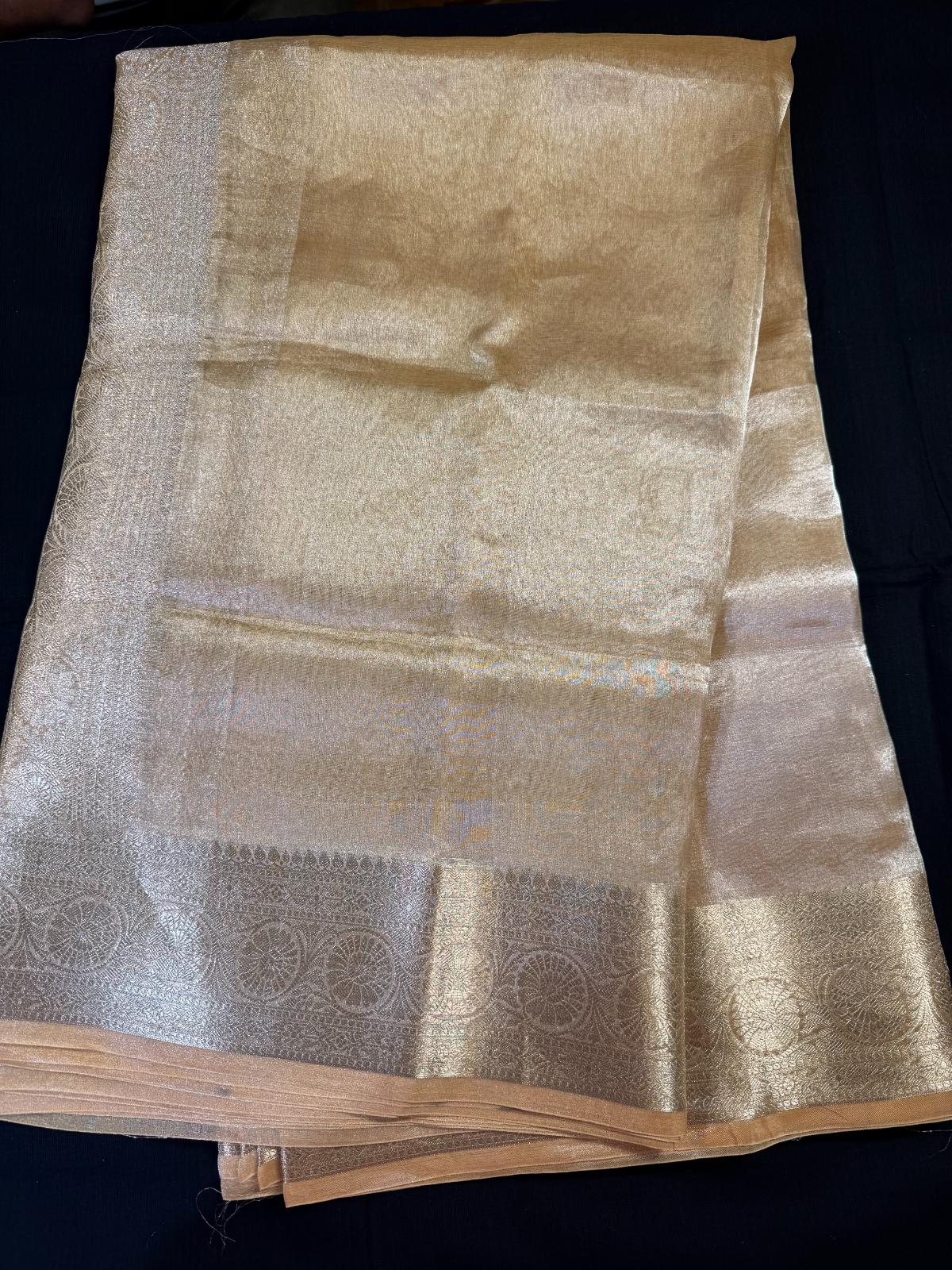 Gold Banarasi Tissue with jacquard blouse