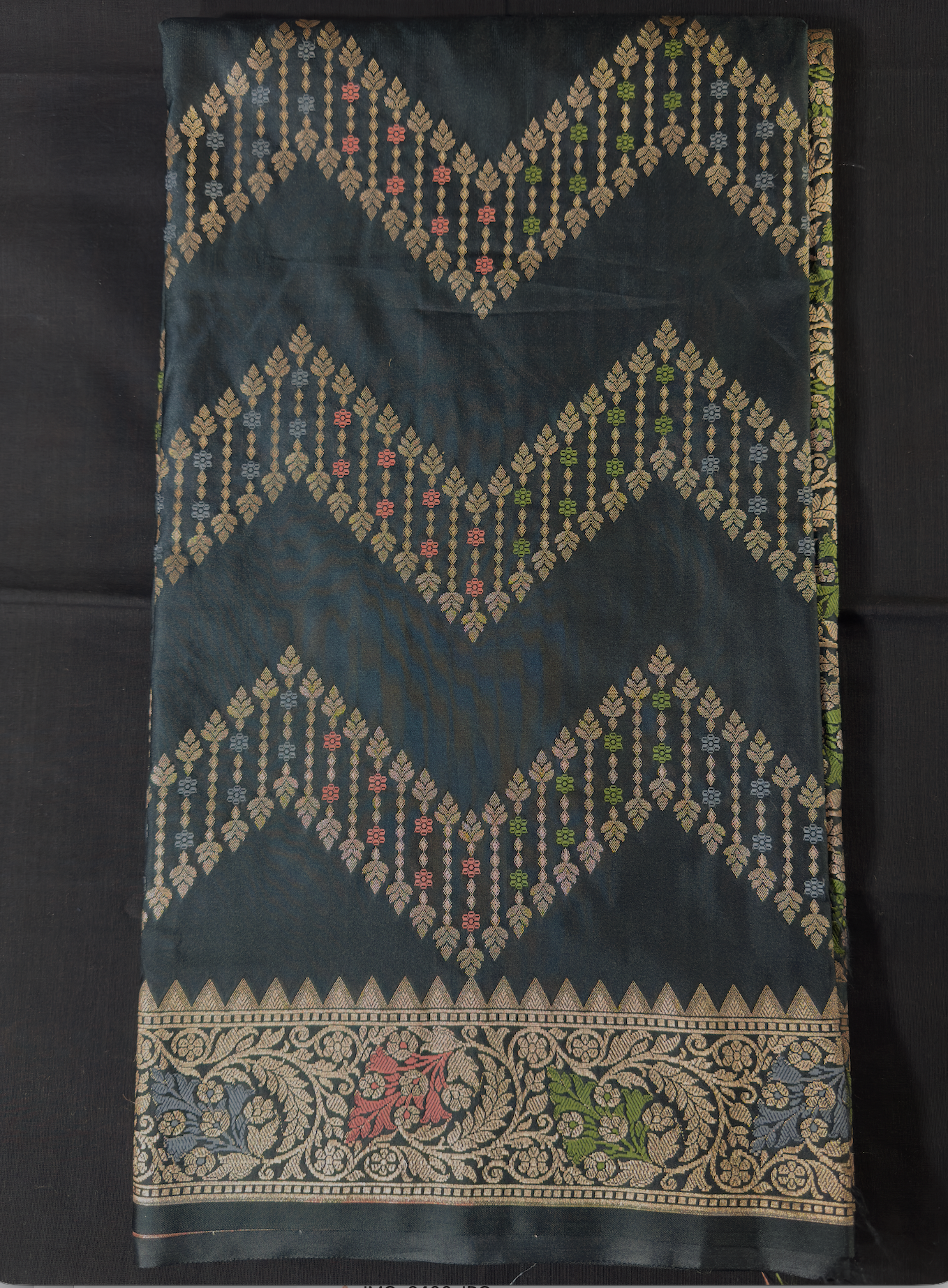 Black Banarasi with gold waves design