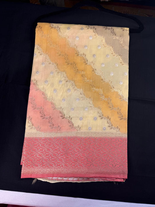 Multi-color Moonga Silk, with Rankat design